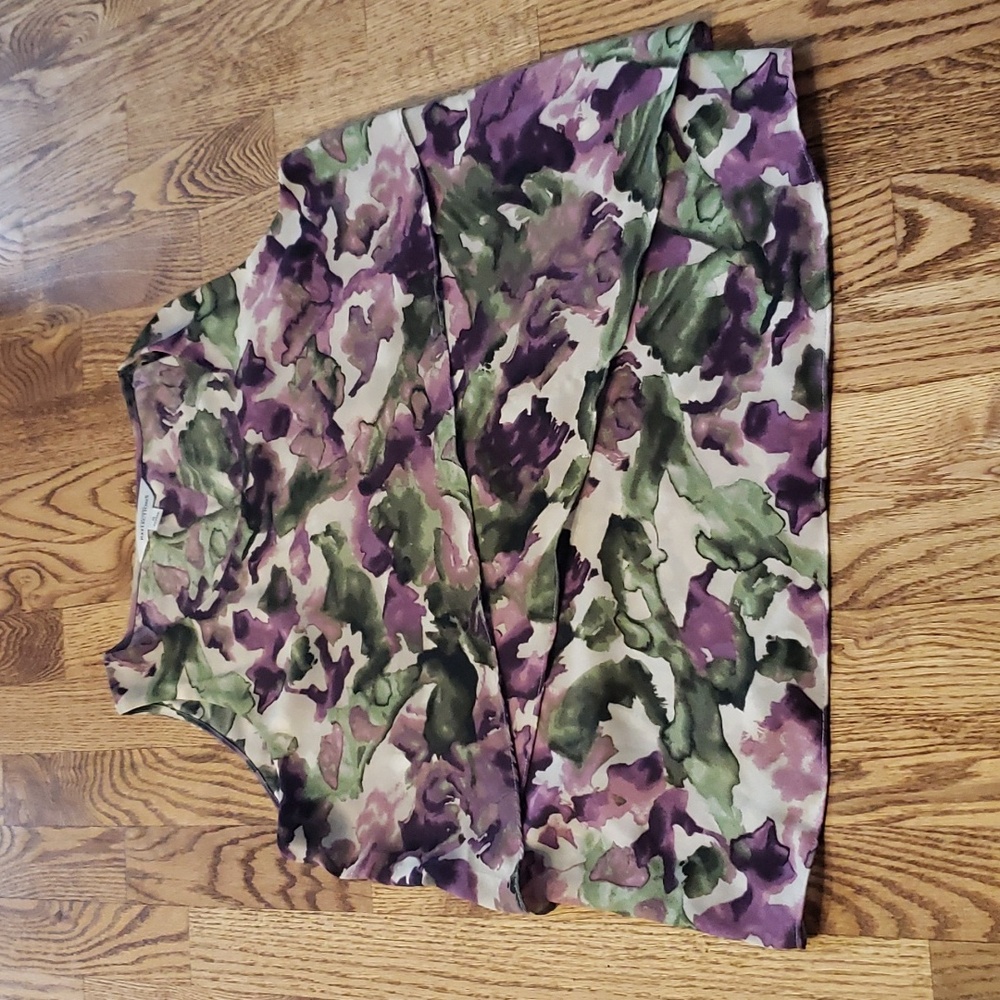 (MP) Northern Reflections Watercolor Art Deco Flowy Blouse Business Casual Vacay